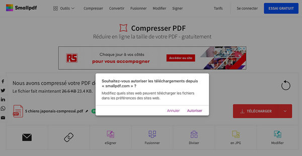 smallpdf compresser fichier pdf