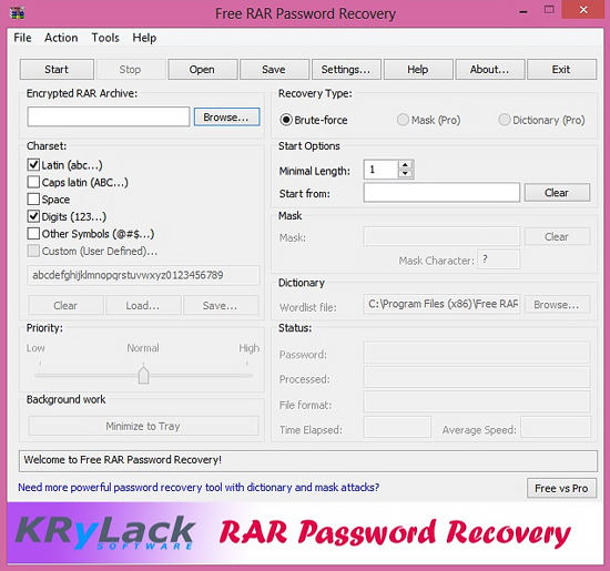 free rar password recovery
