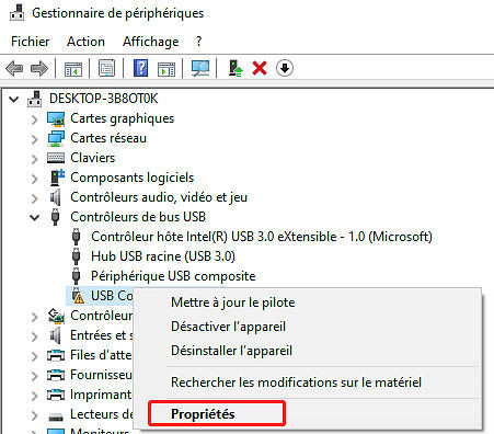gestion peripherique erreur