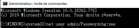 Impossible de changer mot de passe
