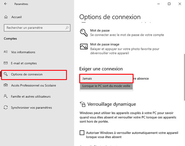 Supprimer Mot De Passe Windows 10 2020 Tuto pour désactiver ou activer le mot de passe après la mise en veille